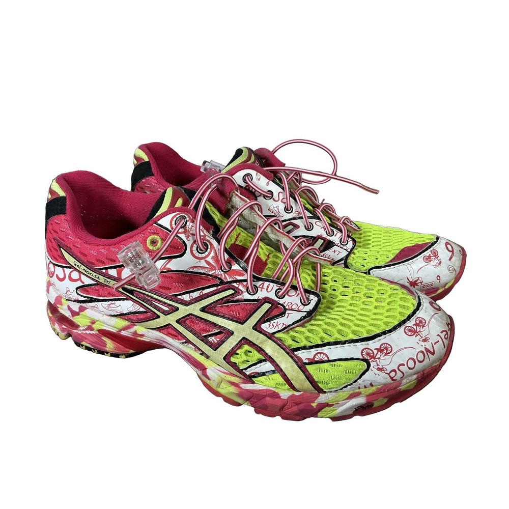 Asics Gel-Noosa Tri 6 T163N Running Shoes US 7.5 Neon Yellow Pink White